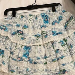 Floral Blue and White Women's Skirt